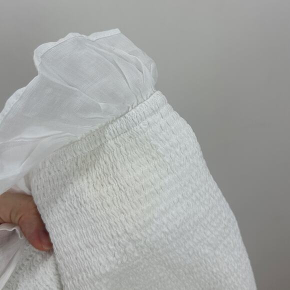 J.Crew Ravenna Dress Ramie Ruffle Lightweight Smocked Midi White XS NWT - Picture 12 of 12